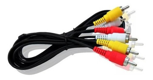 Cabo De Audio E Video 3 Rca X 3 Rca Fio Coaxial De 1,80mts