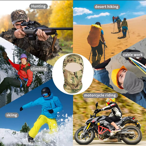 Pasamontañas Balaclava Proteccion Motocicleta Ciclismo Verde Militar