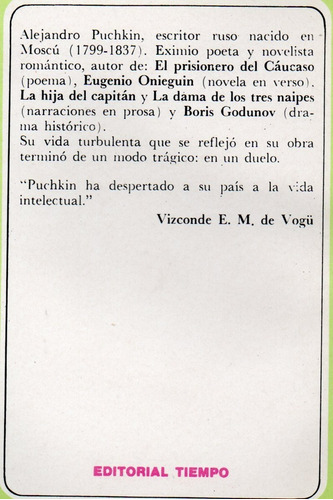 Aurora Rusa: Reina De Espadas - Barichnia Lugareña - Pushkin