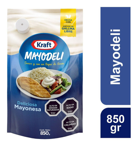 Mayonesa Kraft Mayodeli Doypack 850 G