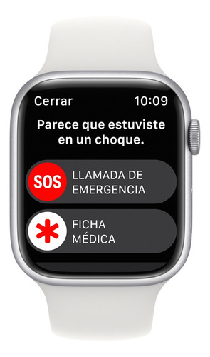 Imagen 6 de 9 de Apple Watch Series 8 GPS - Caja de aluminio plata 45 mm - Correa deportiva blanca - Patrón