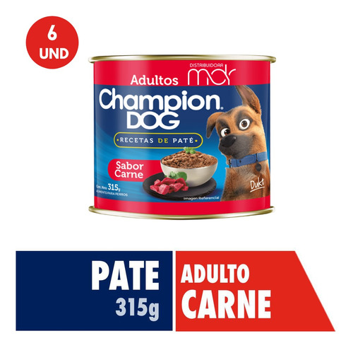 Champion Dog Lata Recetas En Pate Carne 315gr X6 Und | Mdr