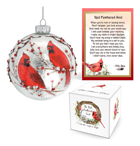 Y Burton Y Burton Cardinal Snow Frosted Round Ornament ...