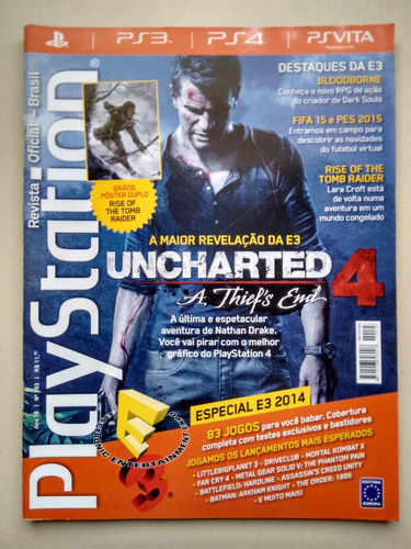 Revista Playstation 193 Uncharted 4 Fifas Pes 83 Jogos B530