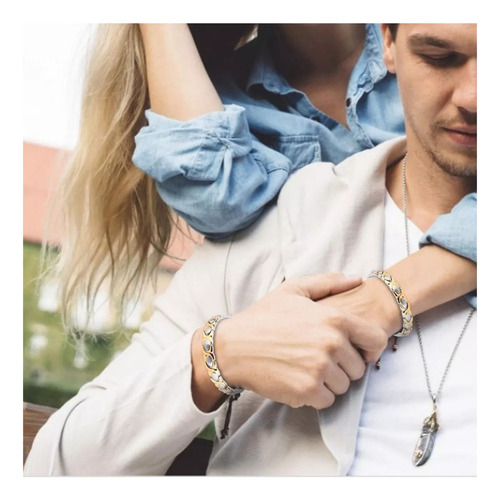 2pcs Joyas De Acero Inoxidable, Pulsera De Titanio Puro