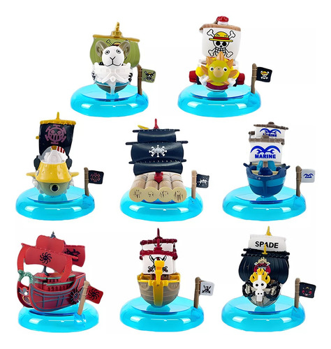 8 Figuras One Piece Barco Mini Thousand Sunny Y Going Merry