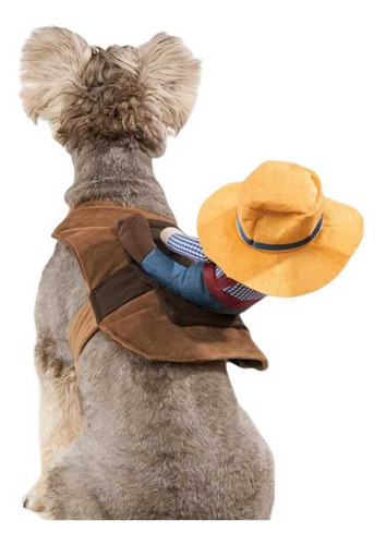 Imagen 8 de 10 de Disfraz Para Perros Y Gatos Con Jinete De Vaquero Dif Tallas
