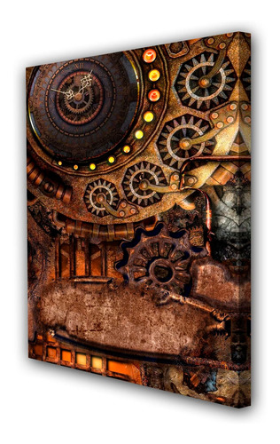 Cuadro 60x90cm Engranaje Reloj Puntero Metal M5