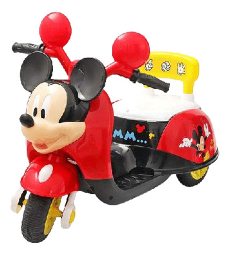Motocicleta A Bateria Mickey Aventuras Sobre Ruedas Color Rojo