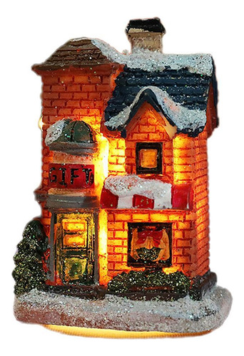 Decoración Navideña Iluminada Con Led, Casa En Miniatura, Pu
