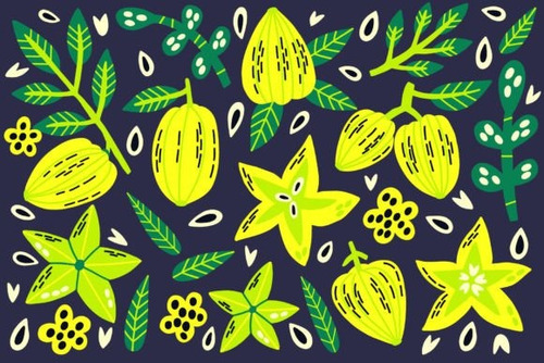 Kit Imágenes Digitales Fruta Carambola Fluo 71108039