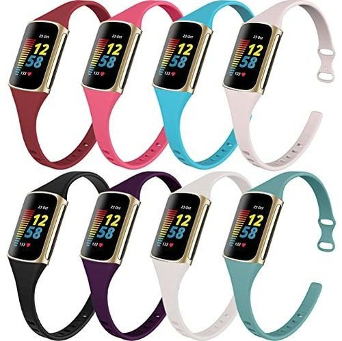 Surundo Fitbit-charge-5-bands For Women Men, Slim Vlf5p