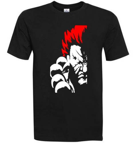 Polera Hombre - Street Fighter - Akuma - 100%  Algodón 