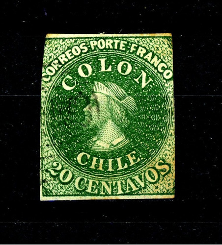 Sellos Postales De Chile. Primera Emisión, Año 1861-62 Nº 12