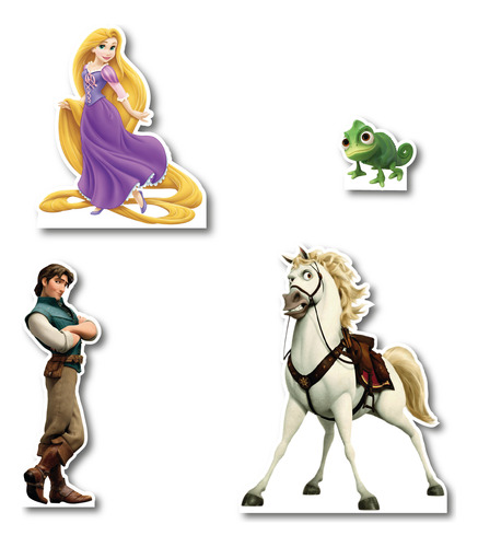 Figuras De Coroplast Enredados Rapunzel 4pz Kit Para Fiesta