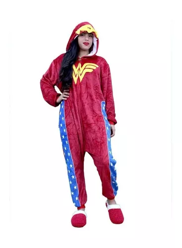 Pijama Macacão Pelúcia Kigurumi Mulher Maravilha Original Dc