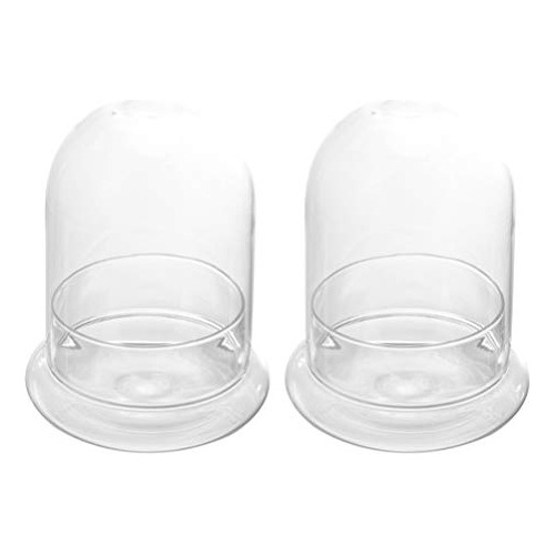 2 Campanas De Cristal Cloche Base Redonda, Campana De C...