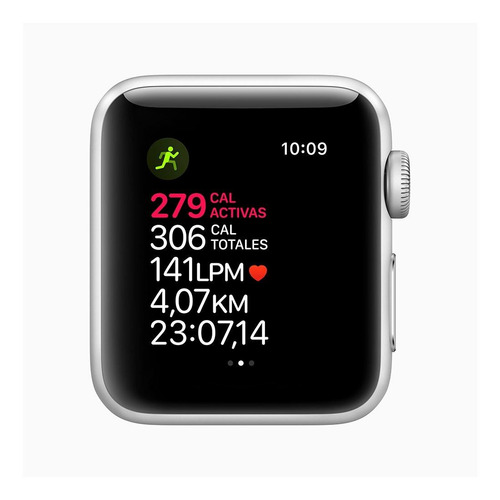 Imagen 4 de 6 de Apple Watch Series 3 (GPS) - Caja de aluminio plata de 38 mm - Correa deportiva blanco