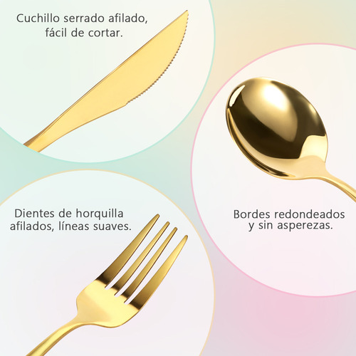 Juego De Cubiertos De 24 Piezas Cuchillo, Tenedor Y Cuchara