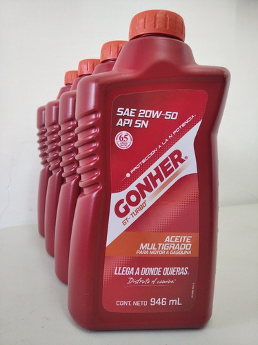 Aceite Gonher Sae 20w50 Mineral  Api Sn - Combo