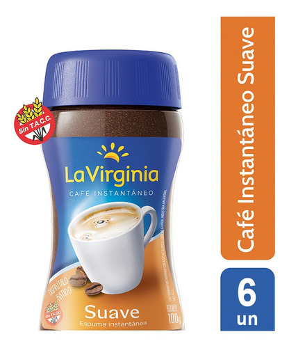 La Virginia Cafe Instantaneo Suave Espuma 100 Gr X 6 Un