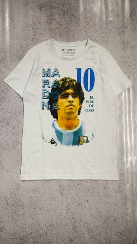 Remera De Algodon Estampada Mod. Maradona Marca Orso Bianco