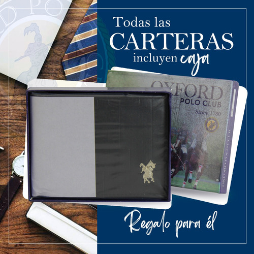 Cartera Para Caballero / Polo Elegante / Opw Opw011 Negro Liso