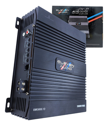 Amplificador Clase D 1ch 3000w Max Eleven Audio Ebr3000.1d Color Negro