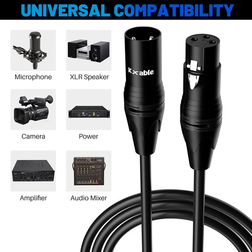 Cable De Micrófono Xlr De 250 Pies, Parche C Duradero Y Flex