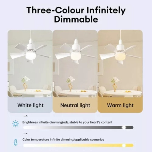 Ventilador De Techo Con Luz Y Mando A Distancia De Silencio