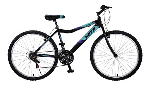 Mountain bike femenina Kova Andes R26 18v frenos v-brakes color negro/celeste