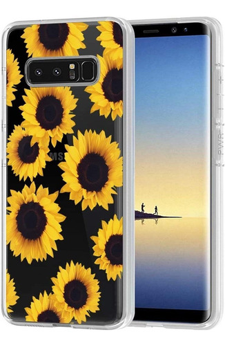 Funda Para Samsung Galaxy Note 8 - Transparente/girasoles