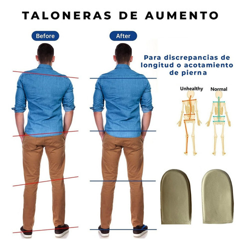 Talonera De Piel Con Altura Para Caballero