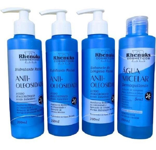 Kit Skincare Anti Oleosidade Com Ácido Hialurônico Completo