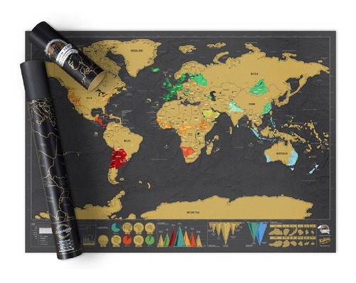 Mapa Para Raspar Viaje Mapamundi Scratch Deluxe 82x59 Grande