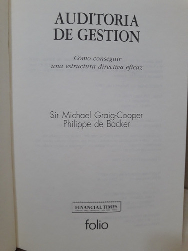 Auditoría De Gestión. Michael Craig Cooper - Philippe Backer (Usado)