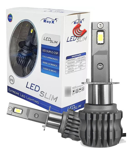 Kit Ultra Led Slim Duplo Csp Rayx H1 11.000 Lumens 70w 6000k