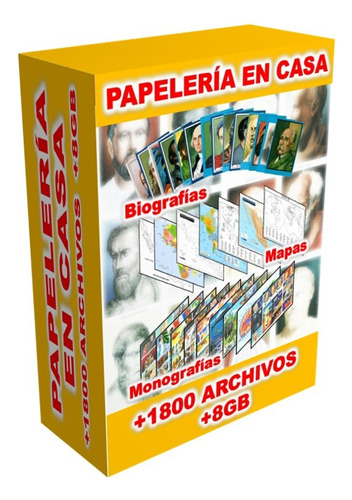 Papeleria En Casa -  Monografías, Biografías Y Mapas 8gb