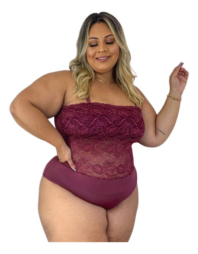 Body Plus Size Feminino Renda (alça)