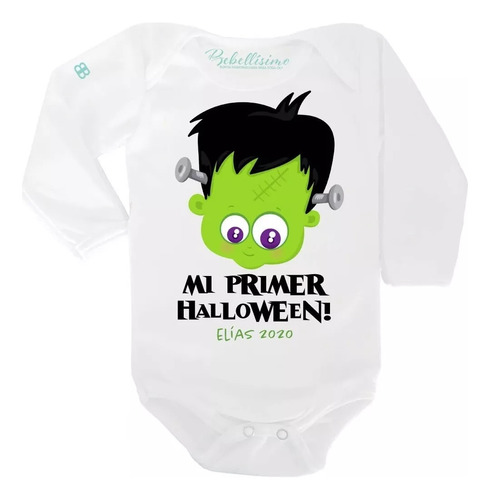 Body Para Bebé Personalizado Primer Halloween Little Frankie