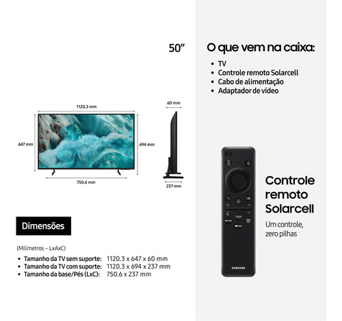 Samsung Vision Ai Tv 50 Qled 4k 2025 + Soundbar