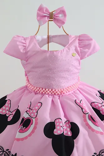 Vestido minnie best sale princesa rosa
