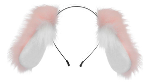 Diadema Con Orejas De Perro Esponjosas, Accesorio De Rosa