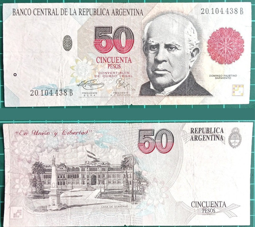 Billetes De 50 Pesos Sarmiento  De Colección