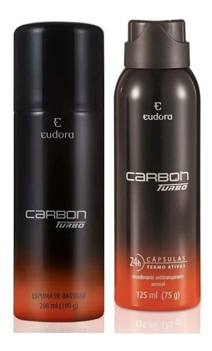 Kit Desodorante E Espuma De Barbear Carbon Turbo
