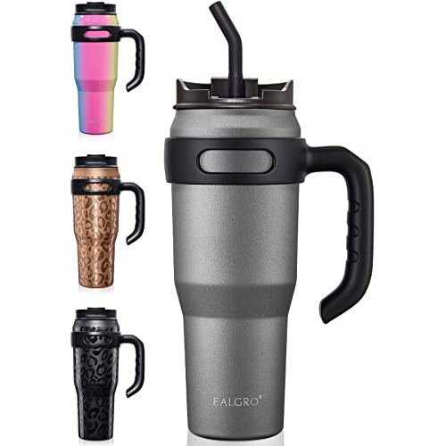 Ealgro 40 Oz Mug De Tumbler Aislado Con Manija Y Tapa 7vgfq