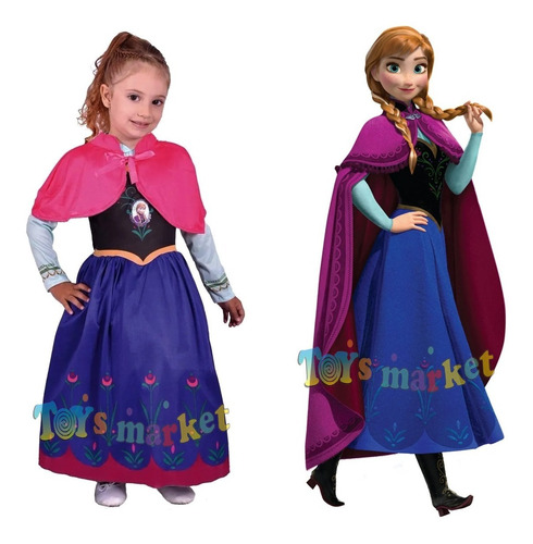 Imagen 2 de 10 de Disfraz Frozen Con Luz Princesa Anna O Elsa Disney New Toys