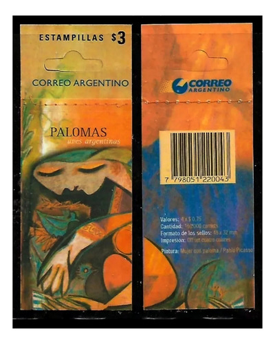 Carnet Palomas Año 2000 Gj 3031/4. Cerrado