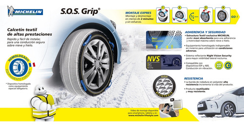 Imagen 4 de 11 de Cadena Para Nieve Tela Sos Grip 9 Michelin Sos9