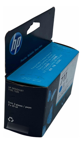 Paq 3 Pzas Cartucho Original Hp 711 Cyan 29ml C/u Cz134a